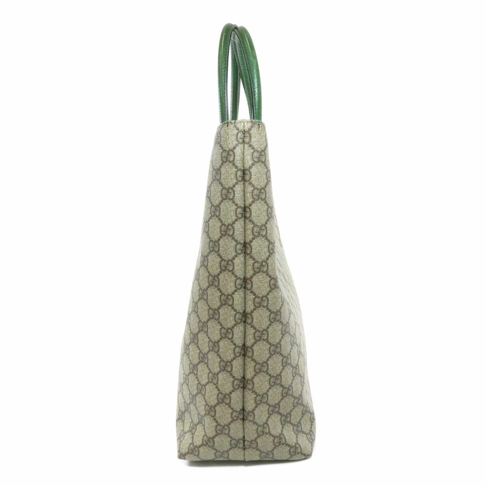 Gucci GG Supreme Tote Bag green leather handles trim - Picture 3 of 11